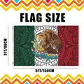 Standardmäßige 3x5 Fuß Mexiko-Unabhängigkeitstagsflagge mit dekorativen Aztekischen Mustern - Aztekisches Kalenderdesign (款式1) / 90x150cm (3x5ft)