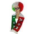 Italian flag tricolor afro wig scarf and sunglasses fan set for world cup events - Italy Style
