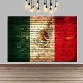 Mexican flag backdrop with brick wall texture for Independence Day party decor - Brick Wall Texture Style (yxq228)