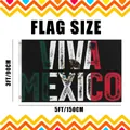 Mexiko Unabhängigkeitstag Fahne 3x5ft 90x150cm Viva Mexico dekoratives Banner Innen Außen - Viva Mexico Künstlerischer Text (款式3) / 90x150cm (3x5ft)