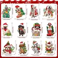 Set of 12 Christmas dog ornaments with dimensions in centimeters and inches - 8cm / Christmas Dogs Series (12 Pcs)