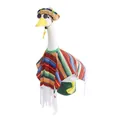 Festive Mexican fiesta outfit for 23 inch lawn goose including striped poncho and hat - Mexican Fiesta Style / Colorful