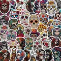 Adesivi teschio Giorno dei Morti con disegni di arte popolare messicana per il fai-da-te - Serie Giorno Dei Morti