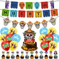 Festive Dia de Muertos party decoration set including banners, balloons and cake toppers - Day of the Dead Combo Set 2