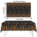 Day of the Dead party tablecloth with Mexican skull patterns, size 108x54 inches. - Mexican Day of the Dead Printed Tablecloth (Style 02)