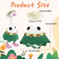 Mexican style green floral dress and straw hat for 7-inch decorative goose - Summer Style