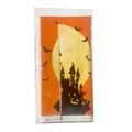 Nappe jetable en PVC orange pour Halloween avec motifs de chauves-souris et citrouilles - Style Château d'Halloween / 3 Épaisseur de Soie