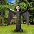 Esqueleto de segador inflable con ojos rojos para decoración de patio de Halloween - Estilo Esqueleto Fantasma