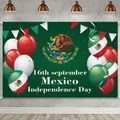 Grün-weiß-rote mexikanische Unabhängigkeitstag-Hintergrundbanner für 16. September Feier - 95x75cm / CH-25072904