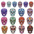 Set van kleurrijke Mexicaanse suikerschedels houten ornamenten voor Cinco de Mayo - Stijl 2 / 12-delige Set