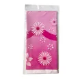 Nappe de fête jetable en PVC rose avec imprimé floral, emballage plié - Style Rose de Sensibilisation au Cancer du Sein