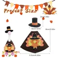 Thanksgiving turkey costume for 7-inch goose doll with hat and cape measurements - Turkey Style