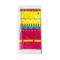 Nappe de fête jetable en PVC pliée avec motifs ethniques colorés sous emballage - Style de Carnaval Amina