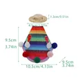 Mexican style rainbow pet goose costume outfit with straw hat size measurement guide - Mexico Style
