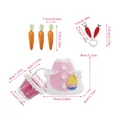 Easter rabbit goose outfit set with pink dress, bunny ears, and basket for 7-inch goose - Easter Style