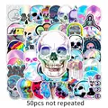 50 Stück holografische Totenkopf-Aufkleber für Laptop und Skateboard - Holografischer Totenkopf Stil (U459) / 50 Blatt