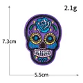 Purple sugar skull embroidery patch for Day of the Dead themed clothing decoration - Purple Base Skull (S3087紫)