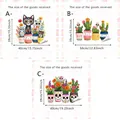 Dimensions détaillées des autocollants statiques pour fenêtres sur le thème du Jour des morts - SCA2329 Assortiment De Trois Pièces / Lot de 3