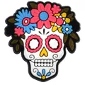 Dekorativer mexikanischer Tag der Toten PVC Patch Zuckerschädel mit bunten Blumen - Blumen-Zuckerschädel (04)