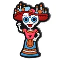 Mexican Day of the Dead PVC charm featuring a colorful stylized skull girl character - Cartoon Skeleton Girl (15)