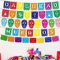 Colorful Mexican papel picado banners for Day of the Dead party festive decorations - Set C
