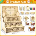 Detaillierte Maße für den DIY-Holzaltar zum Tag der Toten mit Bilderrahmen und Stiften - Stil 2 (Unbemalt) / Mit Pinseln / Naturholzfarbe