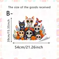 Size specifications for Day of the Dead sugar skull pet window sticker measuring 54x39cm - Figure And Pet Memorial Style (SCA2332-2)