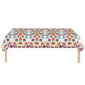 Vibrant Mexican Fiesta tablecloth featuring traditional floral patterns and festive bird motifs. - Tablecloth