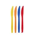 Set of four colorful disposable plastic knives for Fiesta themed party table decorations - Colorful Plastic Knife