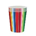 Bunte gestreifte Pappbecher für mexikanische Karneval- und Party-Dekorationen im Set - Pappbecher / 16er Pack