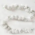White artificial marigold garland for Indian wedding and Day of the Dead festival decor - White