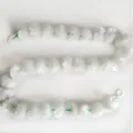 White plastic marigold garland with green stem for wedding and festival decoration - No.19 Silver White