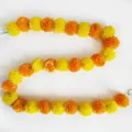 Artificial marigold flower garland in vibrant orange and yellow for festive home decoration - No.12 Yellow and Medium Yellow