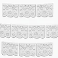 Bannière mexicaine Papel Picado carrée en plastique blanc pour fête - Style Ajouré Blanc 1