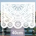 Bannière en plastique Papel Picado mexicain blanc 40cm pour décoration fête des morts - Style Ajouré Blanc 3