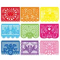 Dettaglio di bandiere messicane papel picado colorate con vari motivi intagliati - Stile Sole Multicolore