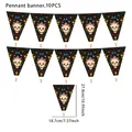 Tag der Toten Banner mit Zuckerschädel-Wimpeln 10er Set 18,7x27,8cm festliche Partydeko - Tag der Toten C / 10er Pack