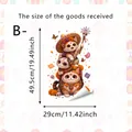 Day of the Dead themed three-tier cat stack static cling glass window sticker - Style B - Three Stacked Cats Style (SCA2331-2)