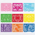 Détail des bannières mexicaines colorées Papel Picado pour la décoration de fête à thème - Style Papillon Coloré