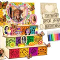DIY Day of the Dead wooden 3D photo frame display stand with markers for kids crafts - Style 8 (Painted) / 12 Color Markers / Colorful