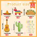 Tableau des tailles pour kit de 5 décorations de fête mexicaine avec sombrero et taco - Thème mexicain / 5 Pièces/Paquet Décor en Spirale