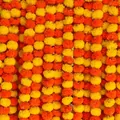 Ghirlande di fiori di calendula artificiali gialli e arancioni per decori festivi - 150x6cm / Sfumatura Rosso Giallo