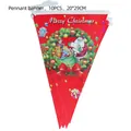 Ensemble de banderoles de Noël avec 10 drapeaux 20x29cm design Joyeux Noël festif - Noël B