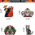 Specifiche dimensionali dettagliate per decorazioni da tavola in legno Giorno dei Morti - Decorazione Giorno dei Morti / Set da 4 Pezzi (0.3cm)