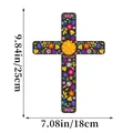Décoration murale croix mexicaine Jour des Morts avec motifs floraux colorés 25x18cm - Style A Croix Jour Des Morts / Avec 6 Points Adhésifs