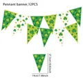 Lot de 12 bannières à fanions trèfle vert pour la décoration de la fête de la Saint-Patrick - Saint-Patrick