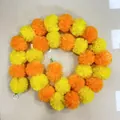 Guirlande de fleurs de souci artificielles jaunes et oranges pour décoration festive - Lot de 5 / Mélange Jaune et Orange