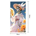 Mexikanisches Tag der Toten Banner mit Skelett Catrina und Ringelblumen, 90x180cm - La Catrina Skelett (JH-260328BYJ01) / 180x90cm / Bunt