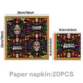 Details von 20 Stück 33cm Dia de los Muertos Servietten mit gefalteten Maßen. - Servietten / 20er Set