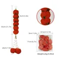 Vibrant orange marigold garland with dimensions for Indian wedding and festival decor - Style 67 (Reddish Orange)